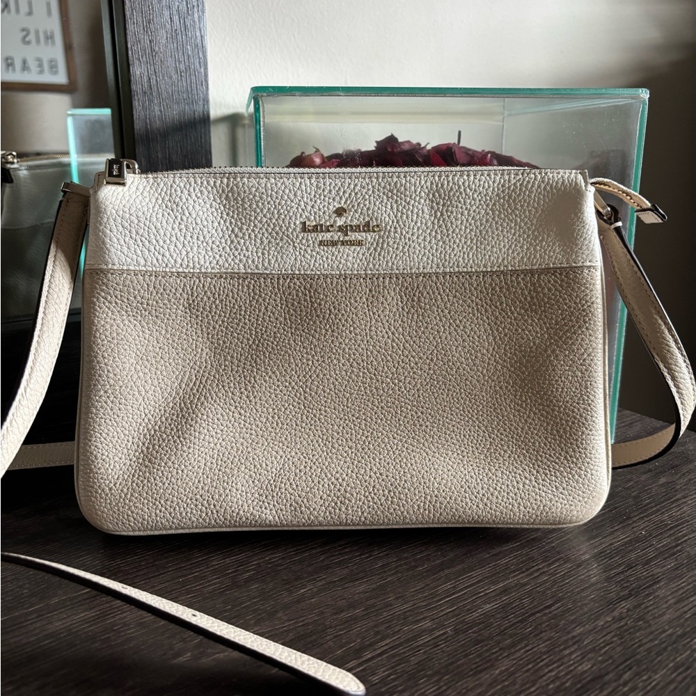 Kate Spade Cream Crossbody Bag Pebbled Leather